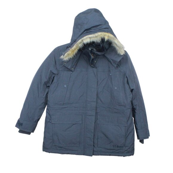 LL Bean Baxter State Down Parka Carbon Navy Size L Pet